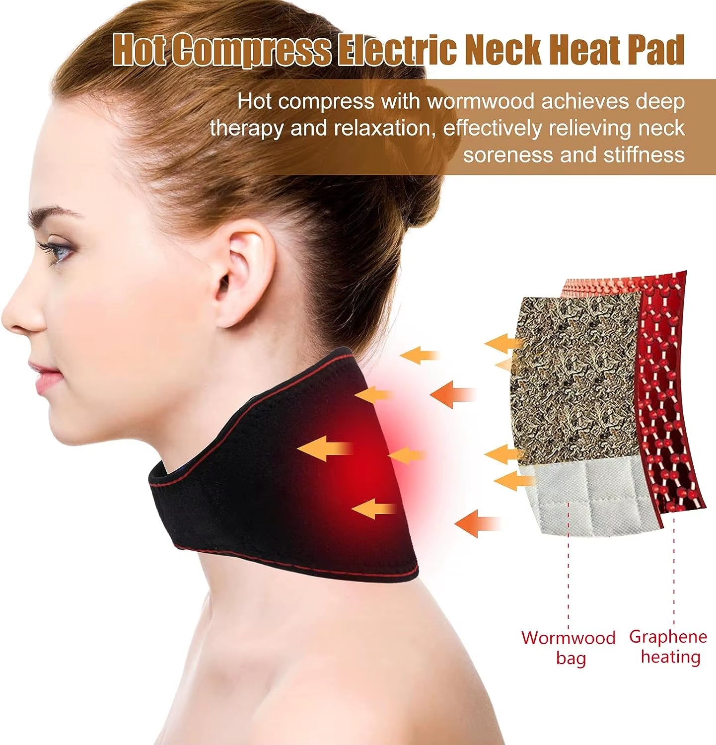 Adjustable Electric Heating Neck Brace - Portable Cervical Therapy Device for Pain Relief and Comfort