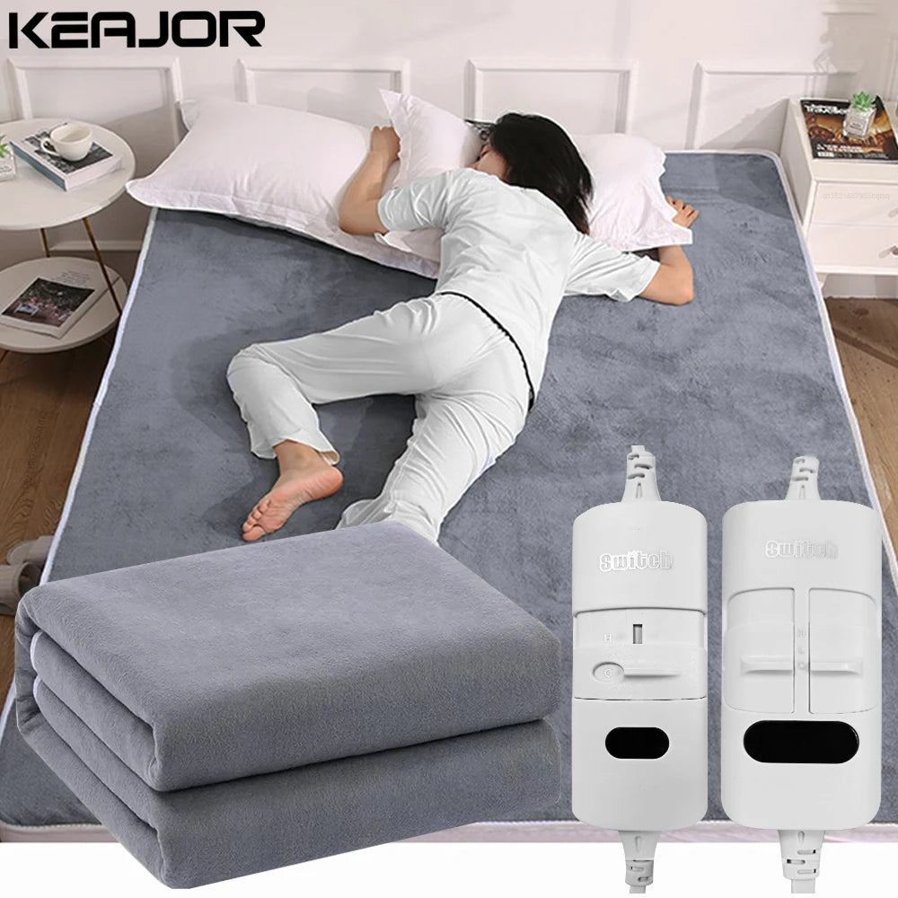 Stay Cozy All Night: 220V Thicker Electric Heating Blanket with Automatic Thermostat for Ultimate Comfort