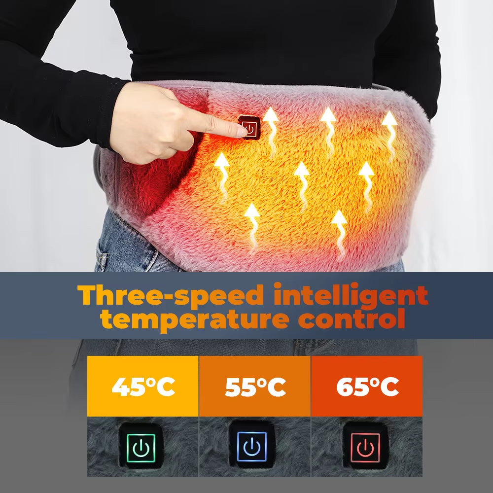 3-in-1 Electric Graphene Heating Pad - USB Rechargeable Uterine, Hand, and Waist Warmer with 3 Heat Levels
